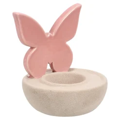 Van Cranenbroek Pasen<Theelichthouder vlinder roze 12cm