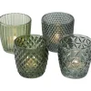 Boltze home Kaarsen<Theelichtouder 8 cm 4st. groen