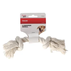 Friendly Pet Hondenspeelgoed<Touw hond wit 2 knopen small