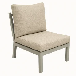 Bois le Duc Loungesets<Tussenstuk Brozzi milky grey met kussens