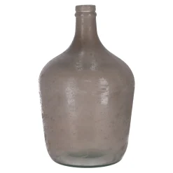 Vazen En Potten<Vaas fles glas grijs 30 x 18 cm