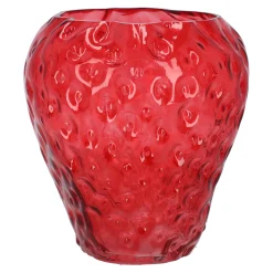Decoris Vazen En Potten<Vaas glas aardbei 20 cm