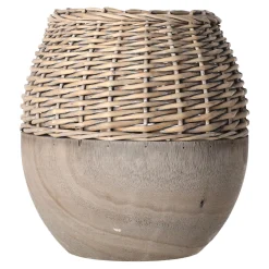 Natural Collections Vazen En Potten<Vaas riet met paulownia grijs 29 x 28 cm