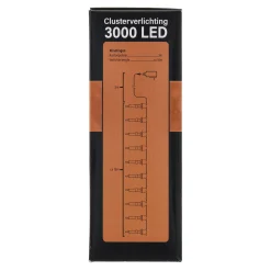 O'malley Kerstverlichting<Verlichting cluster 3000 LED classic gold