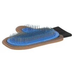 Friendly Pet Hondenverzorging<Verzorgingshandschoen+pinnen Pienna taupe/blauw FP