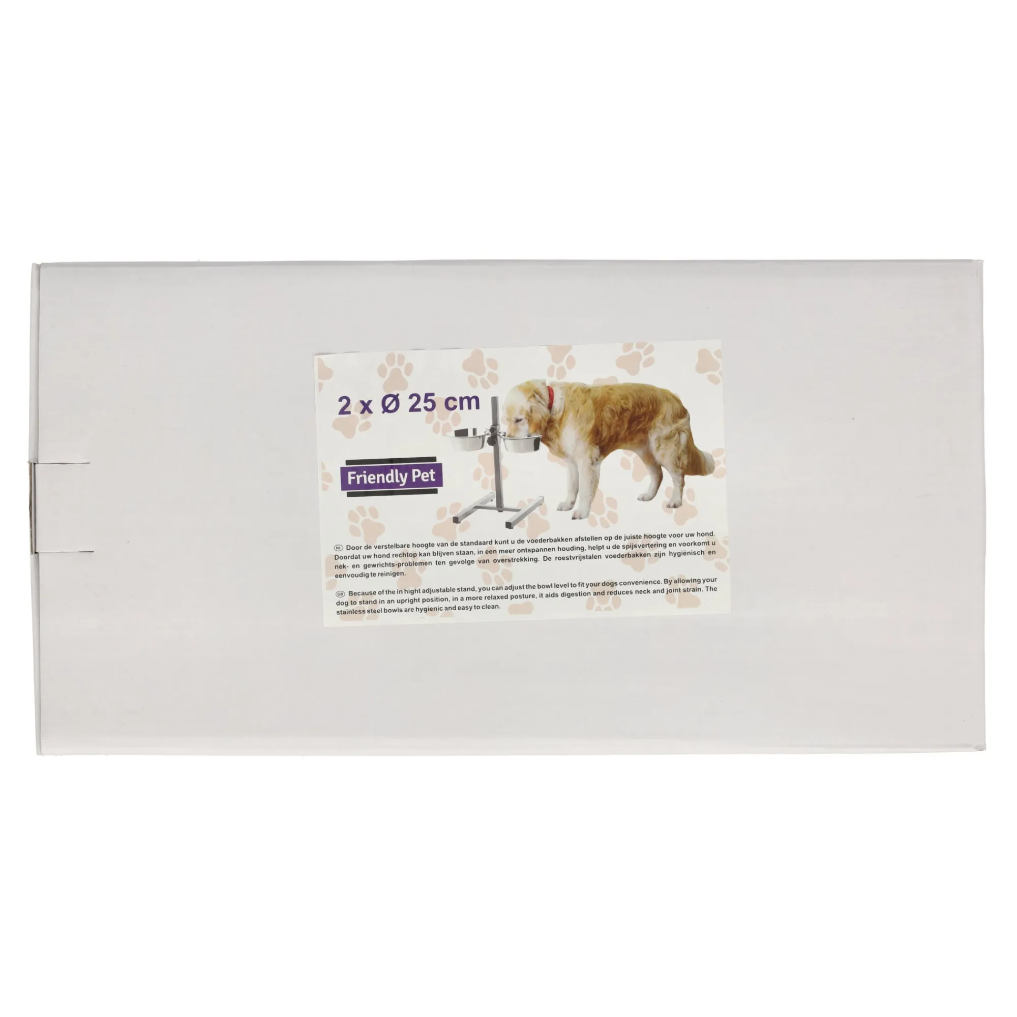 Friendly Pet Drink- En Voerbak Hond<Voederbak duo met staander L RW007