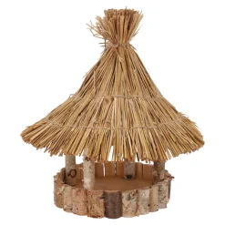 Vogelhuisjes<Voederhuis staand botvink stro