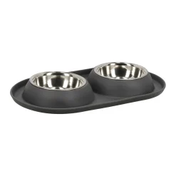 Friendly Pet Drink- En Voerbak Hond<Voerbak duo rond Grafa 2x220ml d.grijs FP