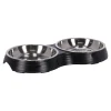 Friendly Pet Voerbak Kat<Voerbak kat duo ribbel zwart 2x160