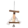 Friendly Pet Vogelspeelgoed<Vogel touw+hout bel 20cm