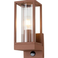 Diamant Buitenverlichting|Buitenverlichting<Wandlamp Dogato bruin + sensor