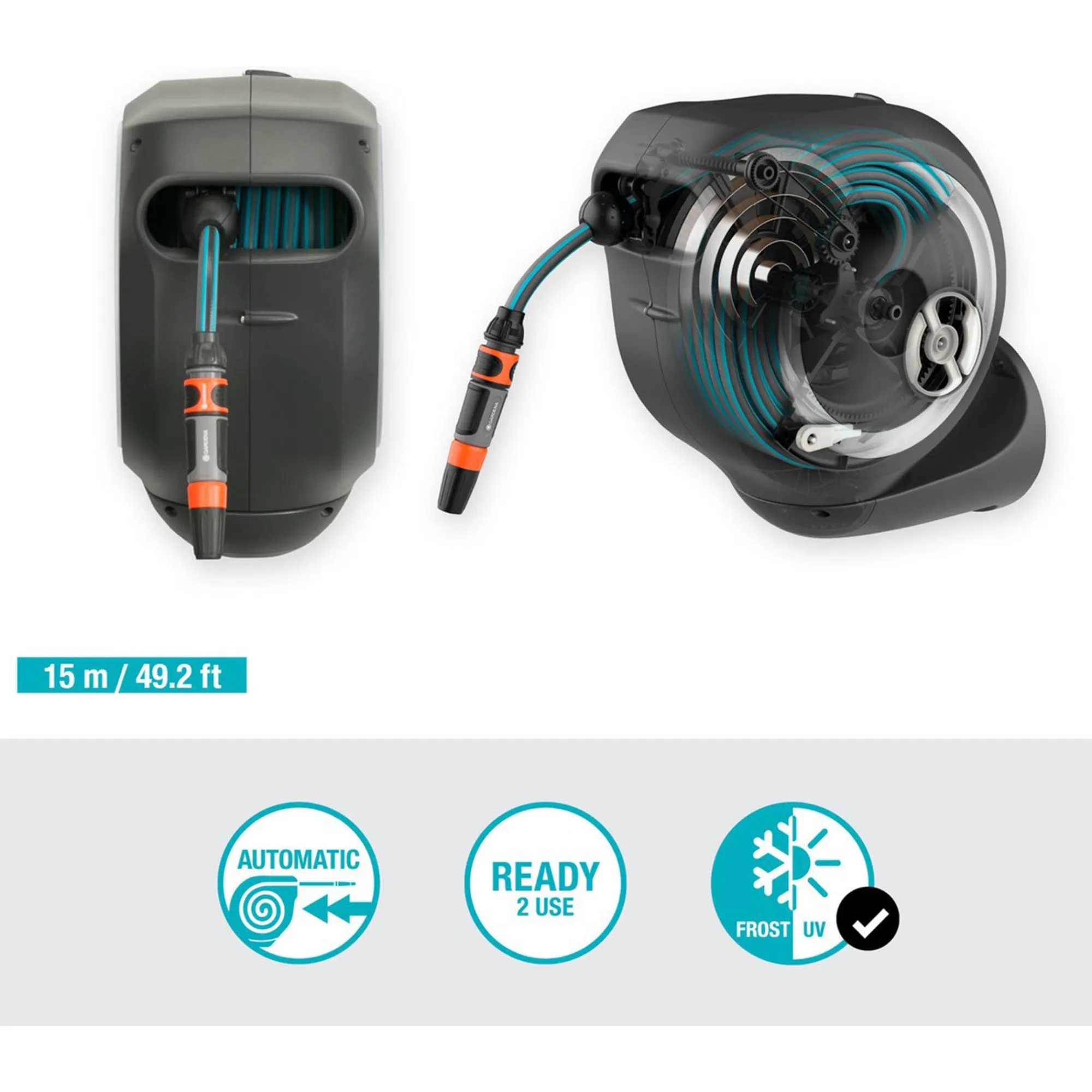 Gardena Pompen En Sproeien<Wand slangenbox 15 RollUp S wit