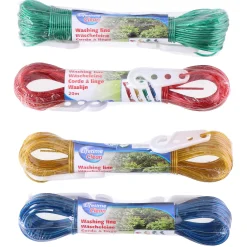 Lifetime Badkameraccessoires|Wassen En Drogen<Waslijn 20 meter, 4 stuks, diverse kleuren van