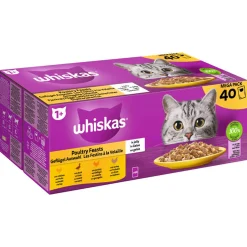 Whiskas Kattenvoer<1+ natvoer gevogelte 40 stuks
