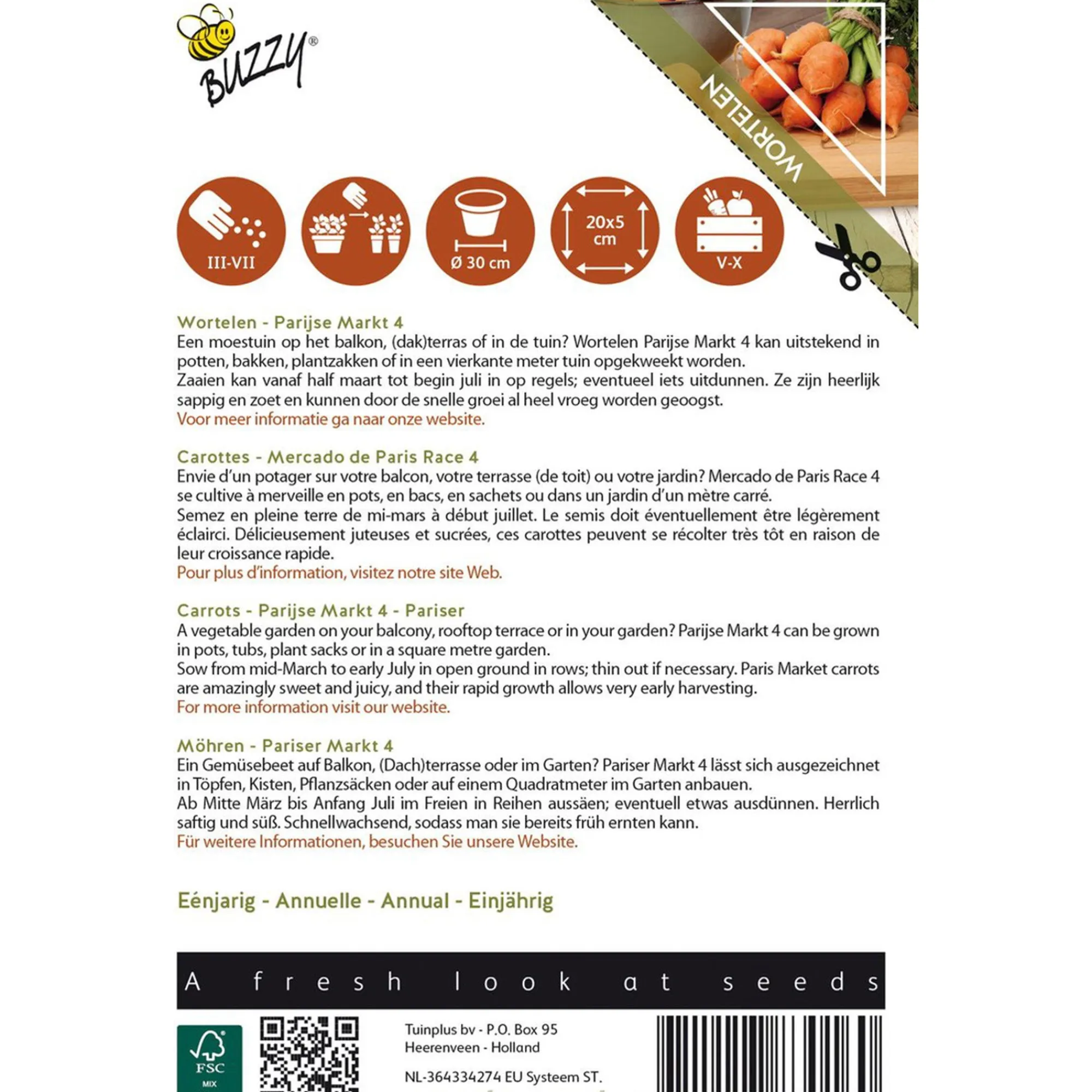 Buzzy Moestuin<Wortel Parijse markt 4