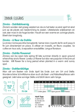 Horti Tops Moestuin<Zinnia Dahliabloemig