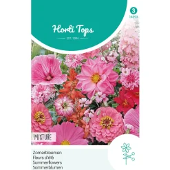 Horti Tops Moestuin<Zomerbloemen roze en rode tinten