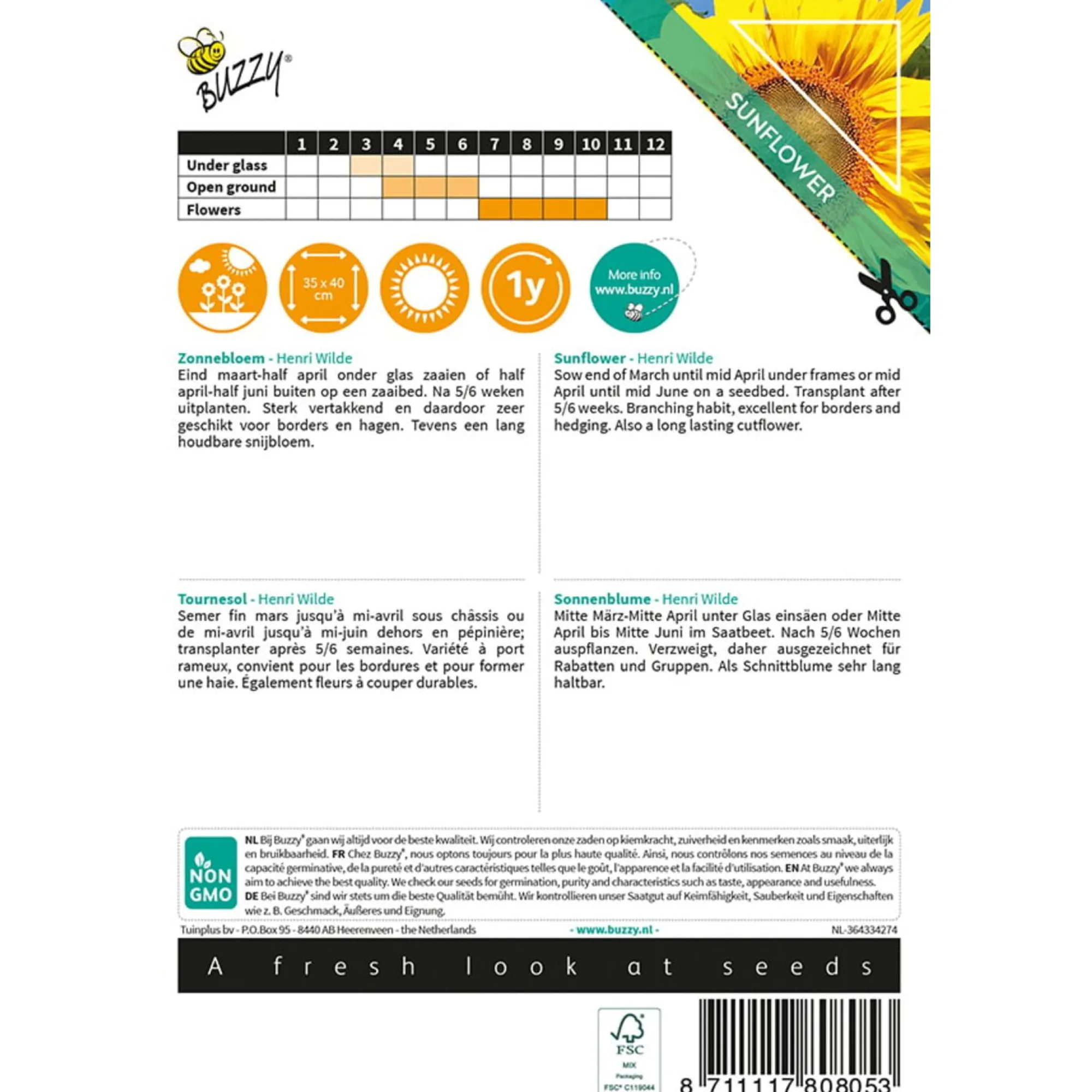 Buzzy Moestuin<Zonnebloem Henry Wilde