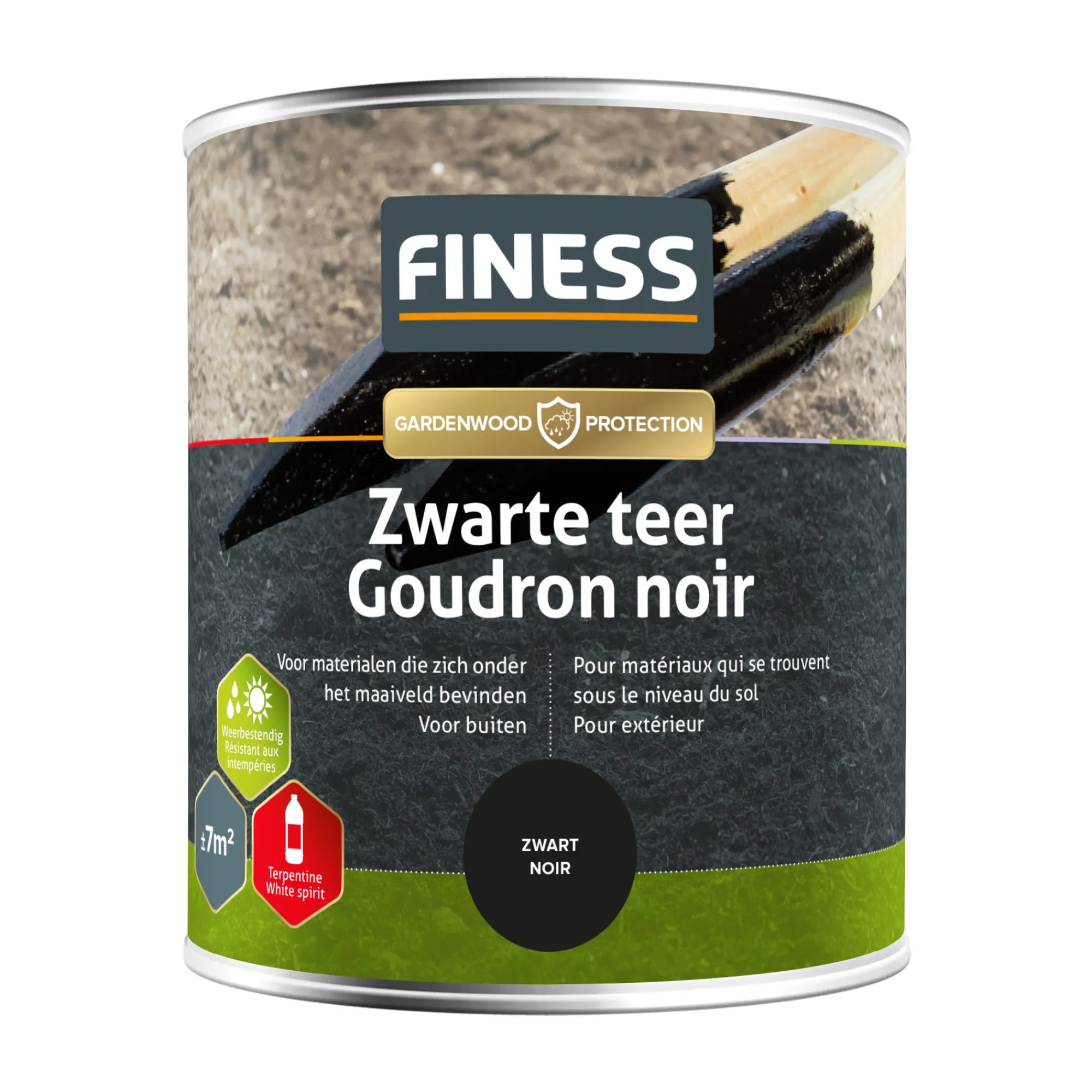 Finess Beits En Vernis<Zwarte teer 750ml